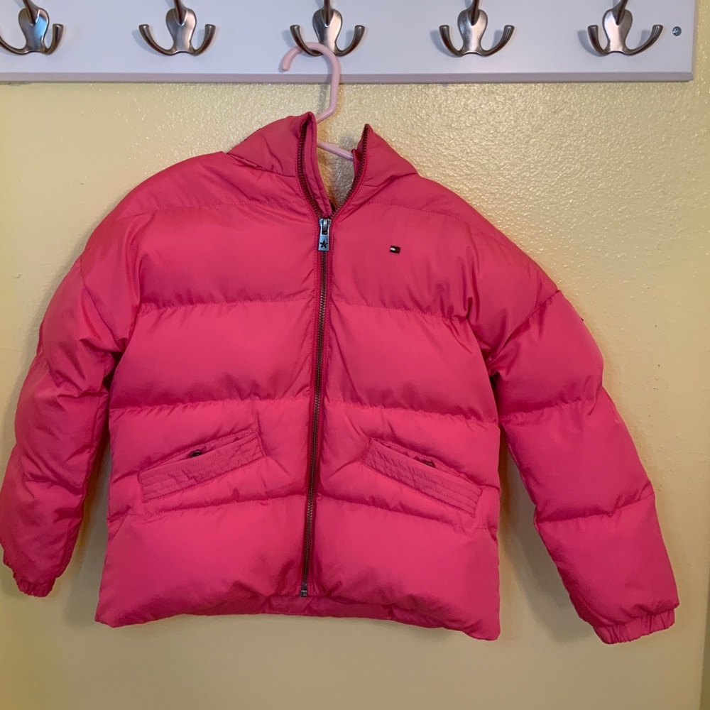 Tommy Hilfiger girls pink puffer jacket size 5